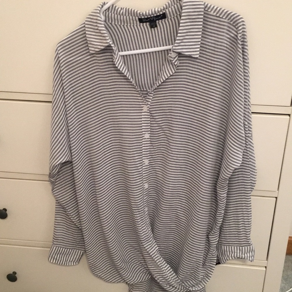 Button down striped blouse